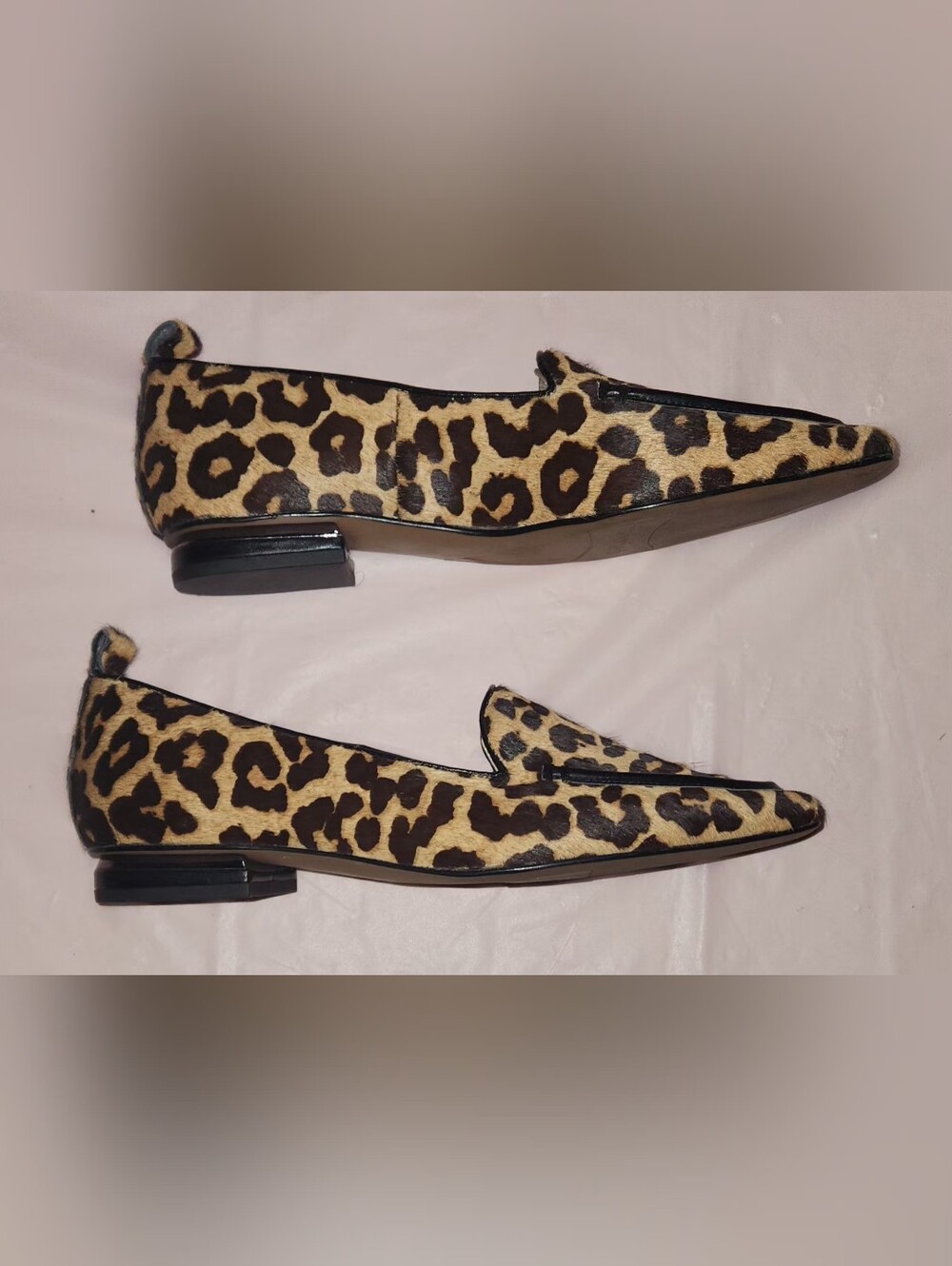 Franco Sarto Leopard Print Pointed Toe Women’s Loafers - Size 8